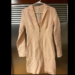 Light Pink River Island Classic 80s Zip Front Dress